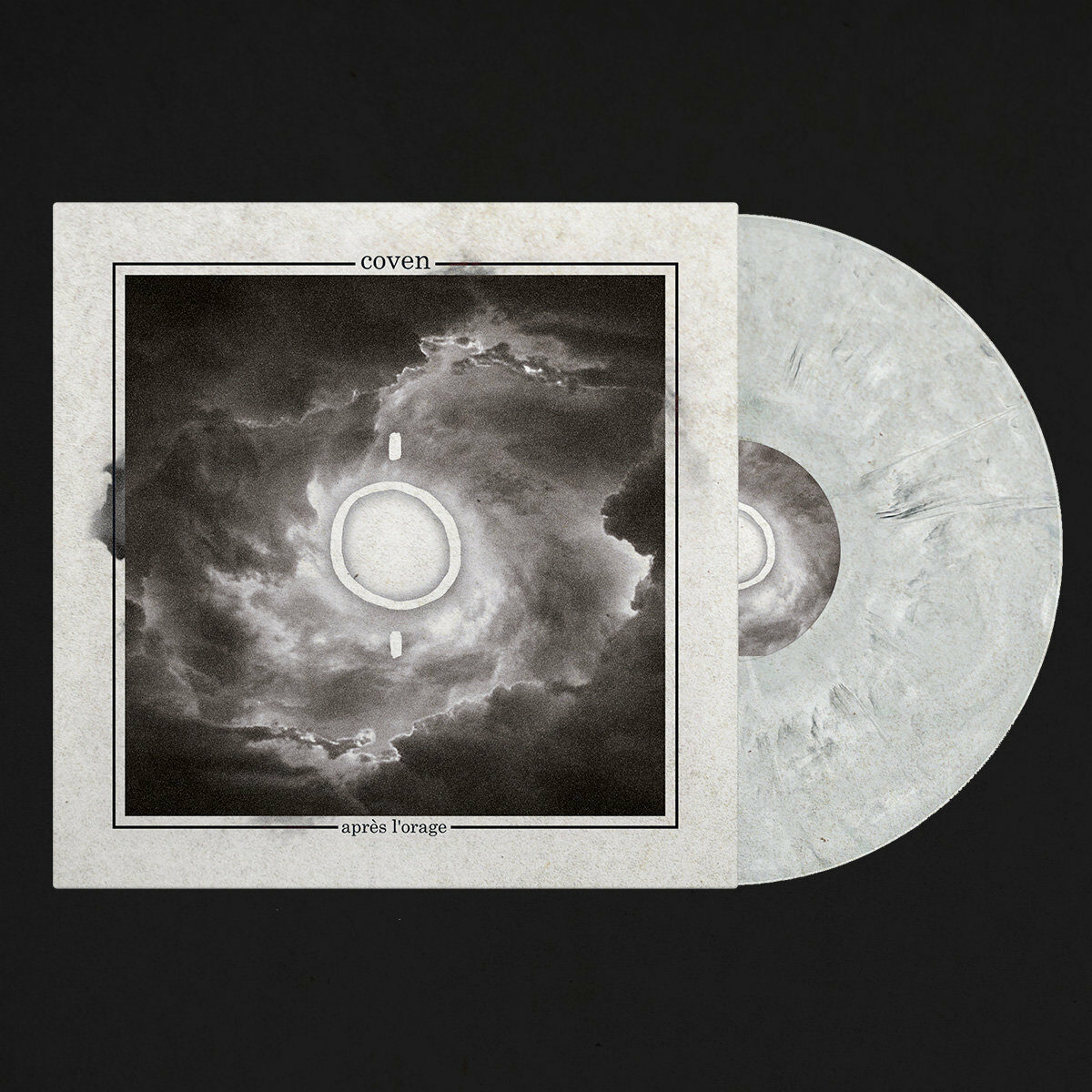 Pochette de l'album de Coven - Après l'orage avec vinyle.